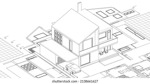 house project plan 3d rendering