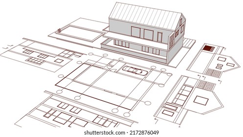 house project plan 3d rendering