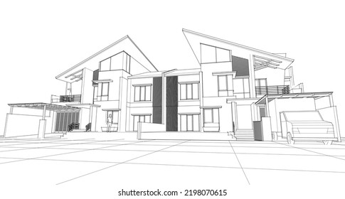 house project plan 3d rendering