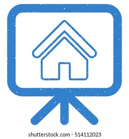 House Project Presentation Screen rubber seal stamp watermark. Icon vector symbol with grunge design and unclean texture. Scratched cobalt ink sign on a white background.
