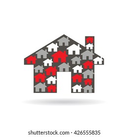 House properties logo. Vector graphic illustration design