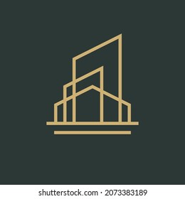House and Property construction logo in monoline style
