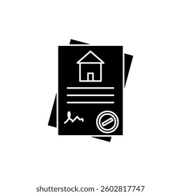 house property document icon, simple flat style, illustration, logo sign symbol pictogram template, for ui or ux isolated on white for mobile app, editable