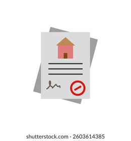 house property document icon, simple flat style, illustration, logo sign symbol pictogram template, for ui or ux isolated on white for mobile app, editable