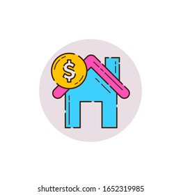 house property Icon for investment theme with line design style