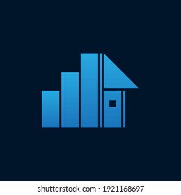 House property investment bar chart logo. Vector Illustration.