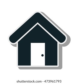 house property real classic symbol door roof exterior vector illustration