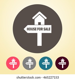 House or Property For Sale Icon in round shape.