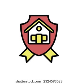 Ilustración del vector de iconos de protección de la casa