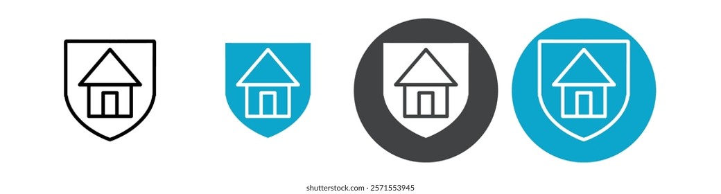 house protect icon Vector illustration in black