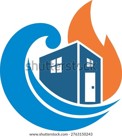 House Protected from Water and Fire Damage Restoration Services Logo