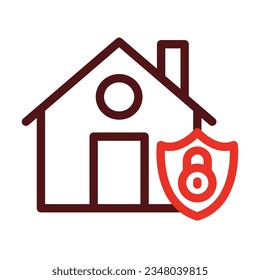 House Protection Glyph Two Color Icon For Personal And Commercial Use.

