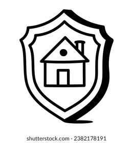 House protection hand drawn icon is easy to use and download 