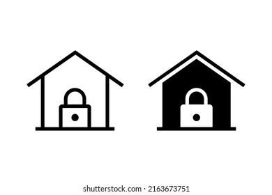 House protection. Home lock icon. Vector illustration