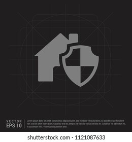House protection icon - Black Creative Background - Free vector icon
