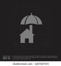 House protection icon - Black Creative Background - Free vector icon