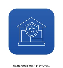 House protection icon blue vector isolated on white background