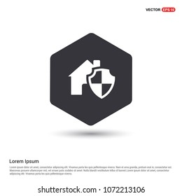 House protection icon Hexa White Background icon template