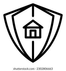 House protection icon outline vector. Home people. Social stay
