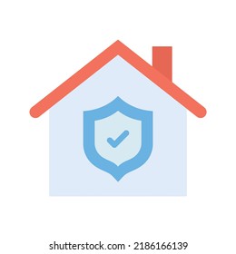 Hausschutz-Symbol, Vektorbild. Kann auch für Immobilien verwendet werden. Geeignet für mobile Apps, Web-Apps und Printmedien.