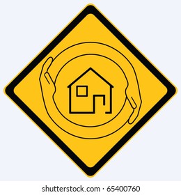 house protection sign vector