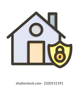 House Protection Thick Line Filled Colors For Personal And Commercial Use.
