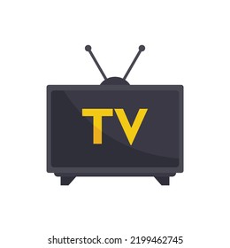 House public tv set icon. Flat illustration of house public tv set vector icon isolated on white background