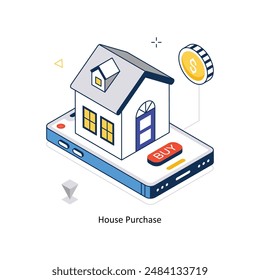 House Purchase Concept Vektorgrafik isometrische Stil Stock Illustration. EPS-Datei
