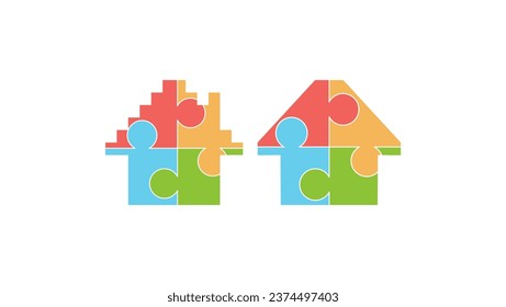 house puzzle, emblem for a children's store