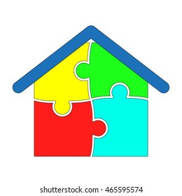 House puzzle, vector icon, eps10