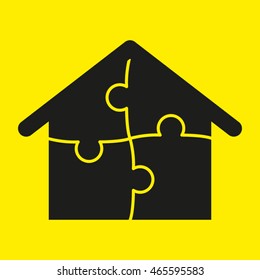 House puzzle, vector icon, eps10