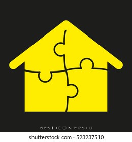 house, puzzle, vector icon, eps10