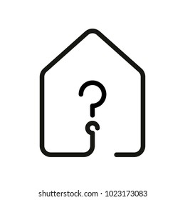 house with question mark icon. line style