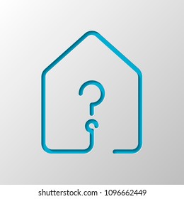 House Question Mark Icon Line Style: vector de stock (libre de regalías ...