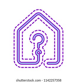 House Question Mark Icon Line Style Stock Vector (Royalty Free ...