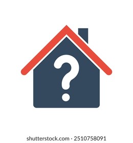 house with question mark vector icon