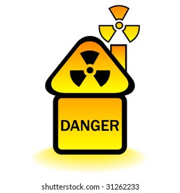 house with radioactive symbol