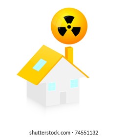 house with radioactive symbol