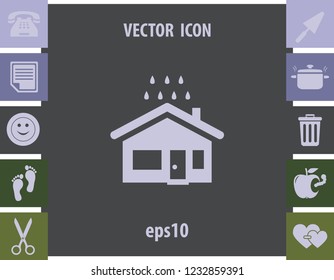 House and rain icon