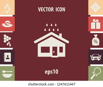 House and rain icon