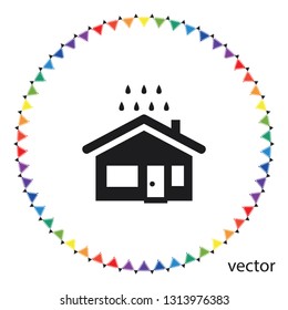 House and rain icon