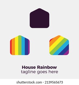 house rainbow logo vector illustration