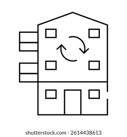 house ranovation line icon vector. house ranovation sign. isolated contour symbol black illustration