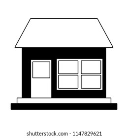House real estate in black and white