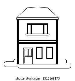 House Real Estate Cartoon Isolated Black Stock Vector (Royalty Free ...