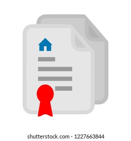 House Real Estate Contract Icon. Attractive And Faithfully Designed Business Document Icon