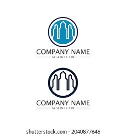 house and Real estate and home buildings vector logo icons template