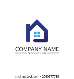 house and Real estate and home buildings vector logo icons template