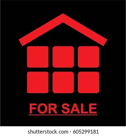 house real estate icon flat vector