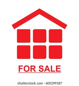 house real estate icon flat vector